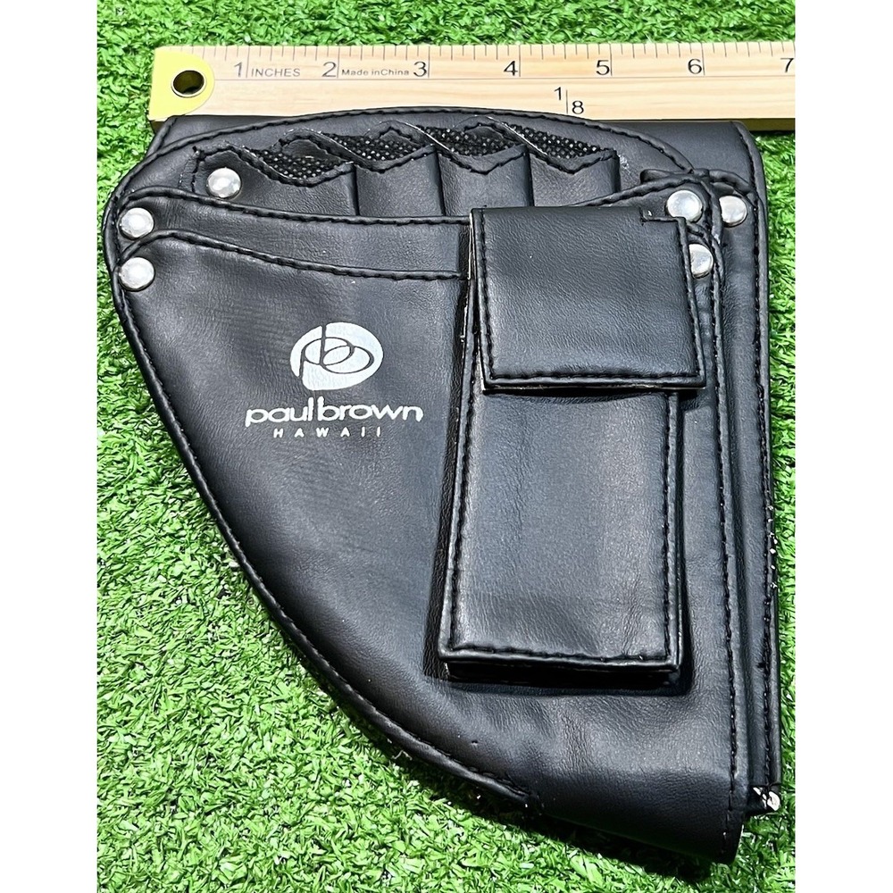 leather hair stylist holster black paul brown barber Scissor holster NWOT